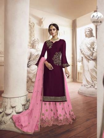 Ethnic Export Has Launched New Designer Party Wear Plazzo Dresses With Embroidery Work and Net Embroidery Work Dupatta   